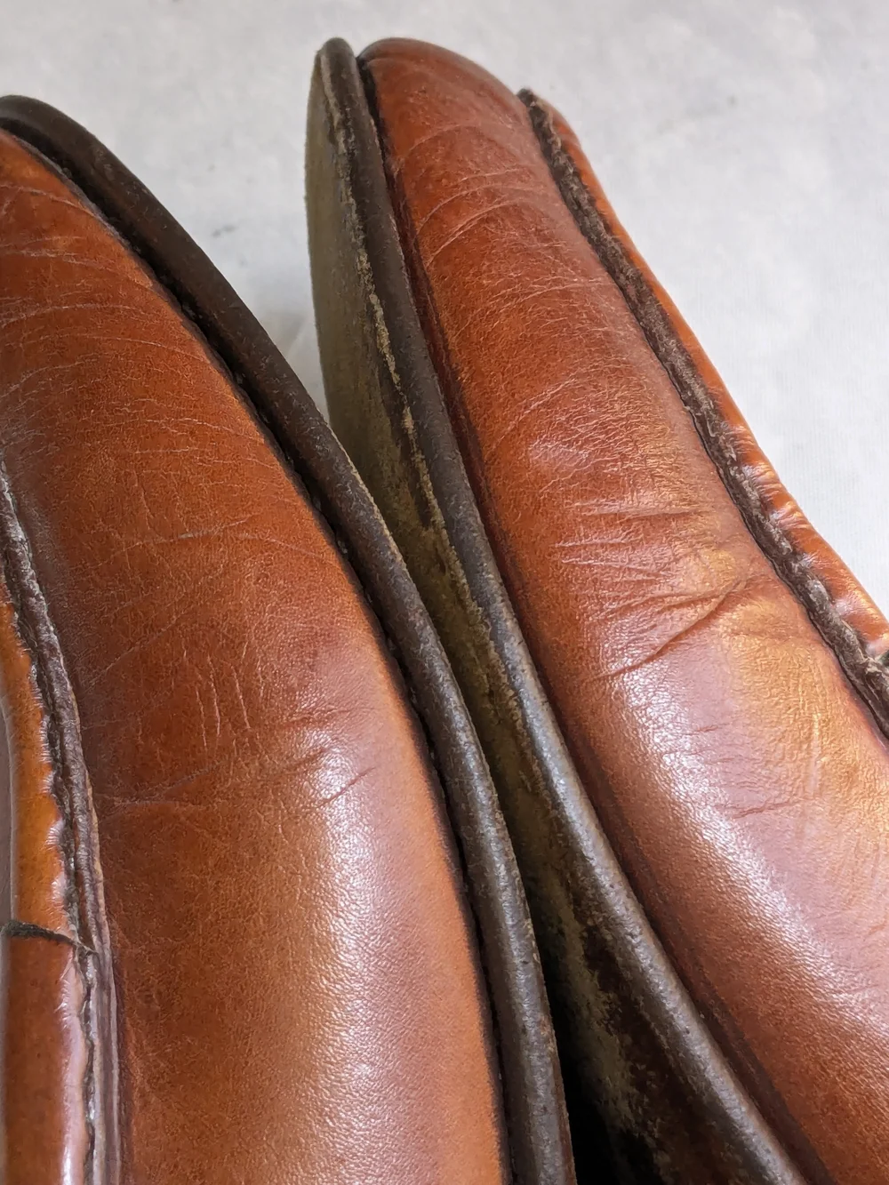 Gucci Brown Leather Horsebit Loafers - Men 9 S Narrow Slip Ons Vintage Italy